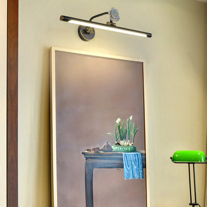 Skørter | Black/Antique Brass Extended Vanity Light Fixture Classic Metal LED 14"/18"/23" W Bathroom Wall Lamp in White/Warm/Natural Light