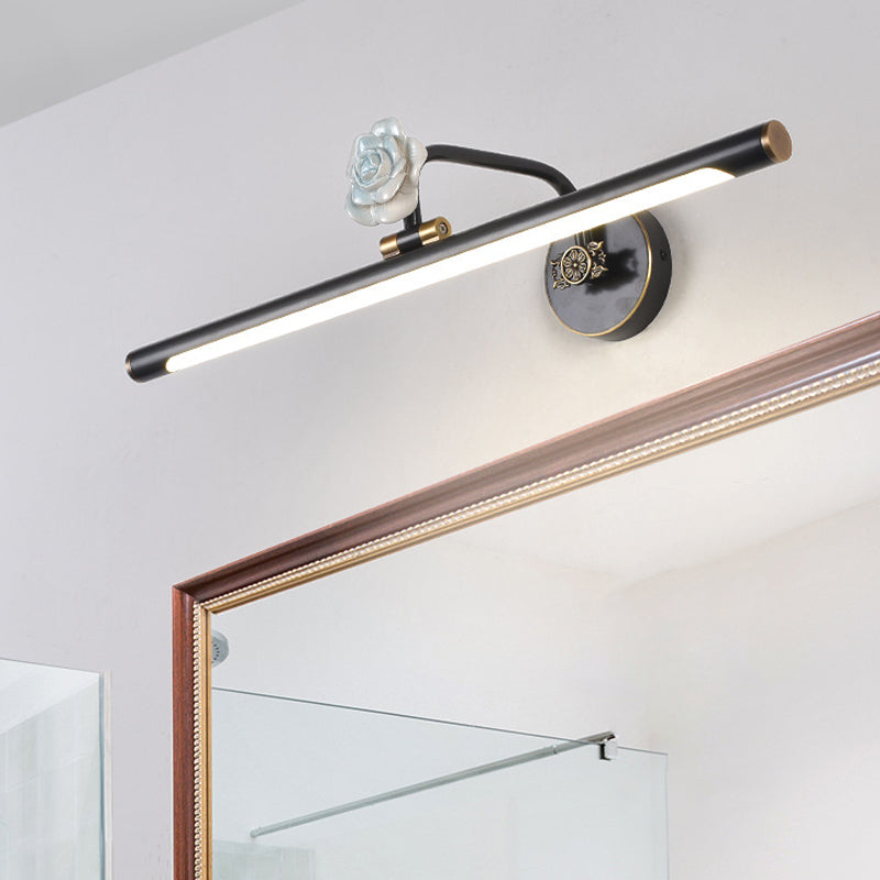 Skørter | Black/Antique Brass Extended Vanity Light Fixture Classic Metal LED 14"/18"/23" W Bathroom Wall Lamp in White/Warm/Natural Light