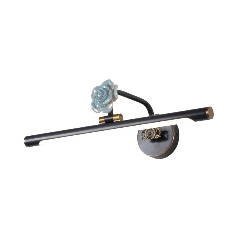 Skørter | Black/Antique Brass Extended Vanity Light Fixture Classic Metal LED 14"/18"/23" W Bathroom Wall Lamp in White/Warm/Natural Light