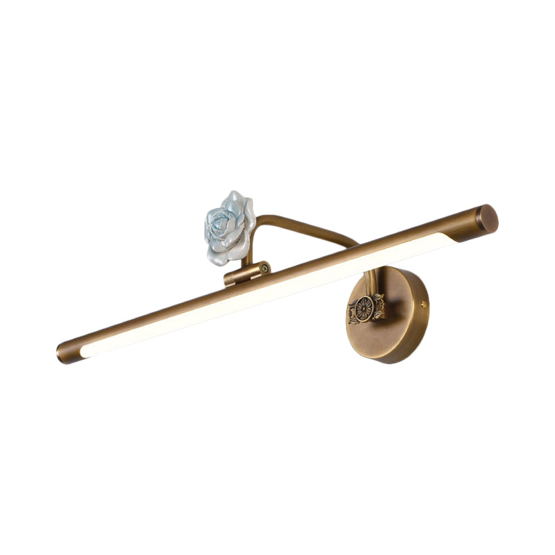 Skørter | Black/Antique Brass Extended Vanity Light Fixture Classic Metal LED 14"/18"/23" W Bathroom Wall Lamp in White/Warm/Natural Light