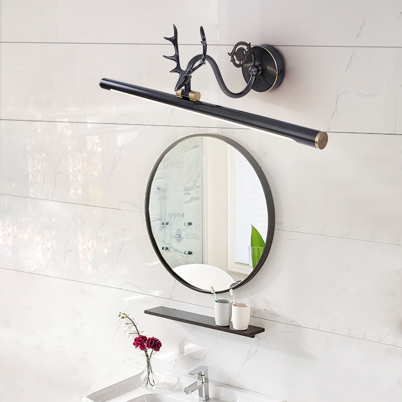 Skørter | Black/Antique Brass Extended Wall Light Classic Metal 14"/18"/23" W LED Bathroom Wall Light Lamp in Natural Light