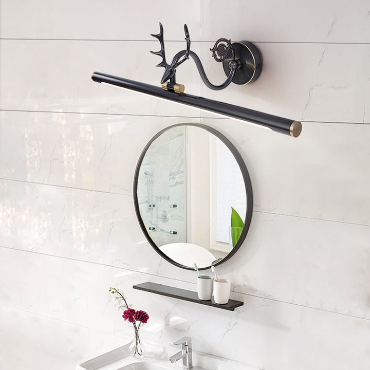 Skørter | Black/Antique Brass Extended Wall Light Classic Metal 14"/18"/23" W LED Bathroom Wall Light Lamp in Natural Light