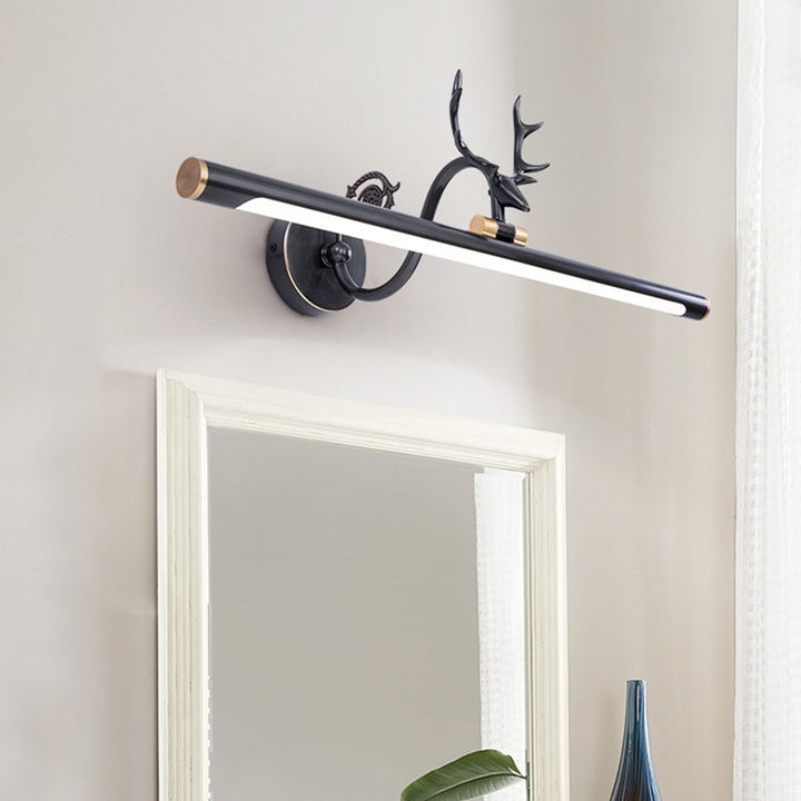 Skørter | Black/Antique Brass Extended Wall Light Classic Metal 14"/18"/23" W LED Bathroom Wall Light Lamp in Natural Light