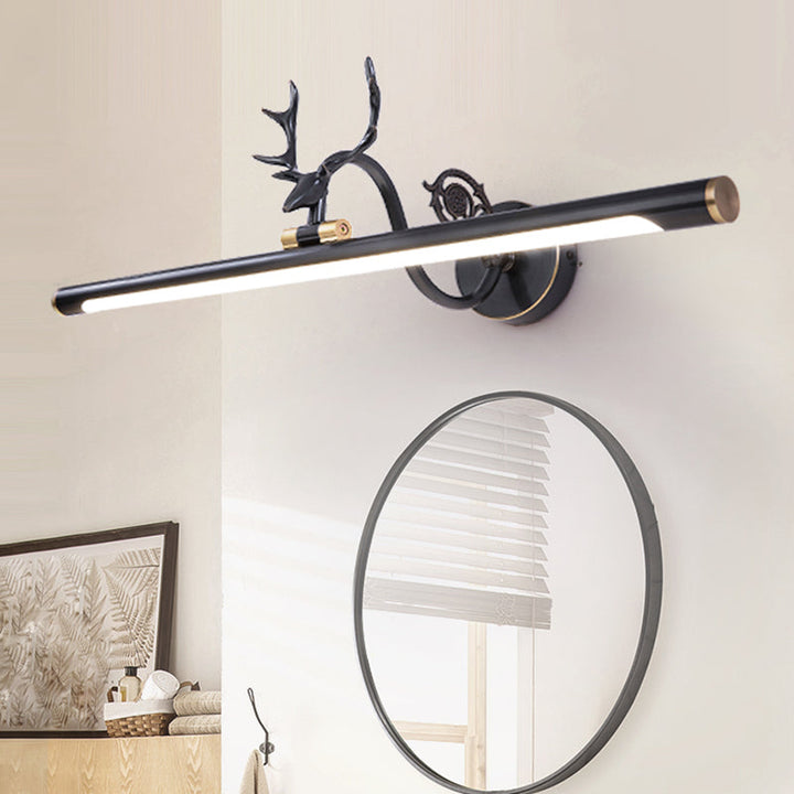 Skørter | Black/Antique Brass Extended Wall Light Classic Metal 14"/18"/23" W LED Bathroom Wall Light Lamp in Natural Light