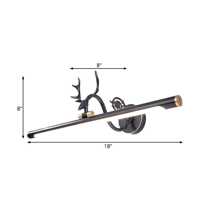 Skørter | Black/Antique Brass Extended Wall Light Classic Metal 14"/18"/23" W LED Bathroom Wall Light Lamp in Natural Light