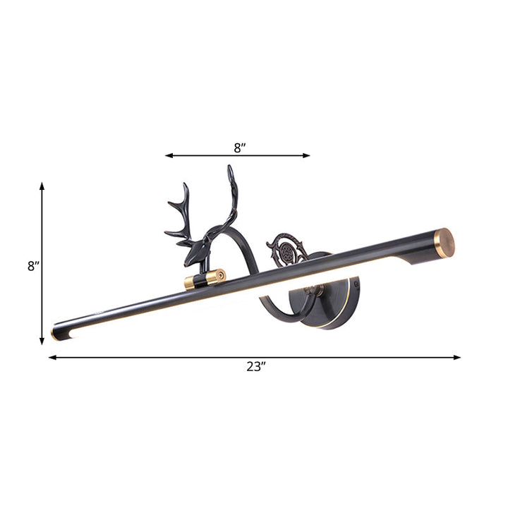 Skørter | Black/Antique Brass Extended Wall Light Classic Metal 14"/18"/23" W LED Bathroom Wall Light Lamp in Natural Light