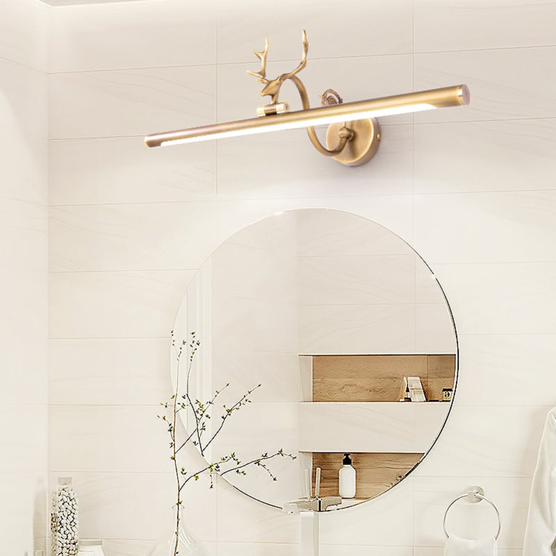 Skørter | Black/Antique Brass Extended Wall Light Classic Metal 14"/18"/23" W LED Bathroom Wall Light Lamp in Natural Light