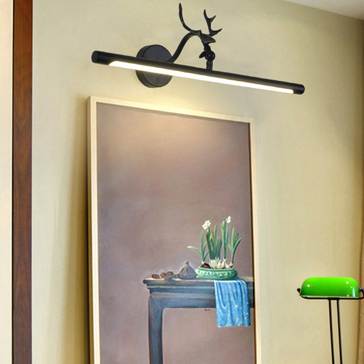 Skørter | Linear Vanity Lamp Traditional 18"/23"/29.5" Width LED Metal Wall Light in Black for Bathroom