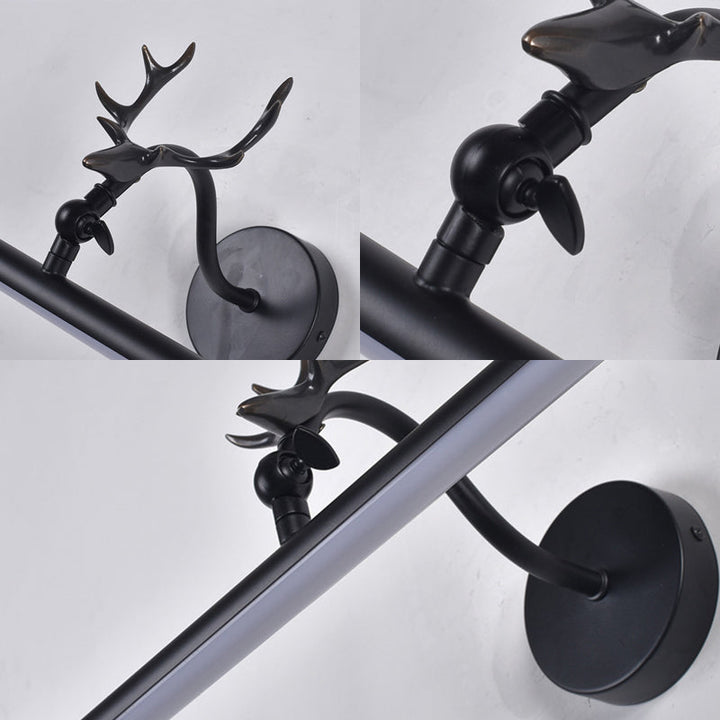 Skørter | Linear Vanity Lamp Traditional 18"/23"/29.5" Width LED Metal Wall Light in Black for Bathroom