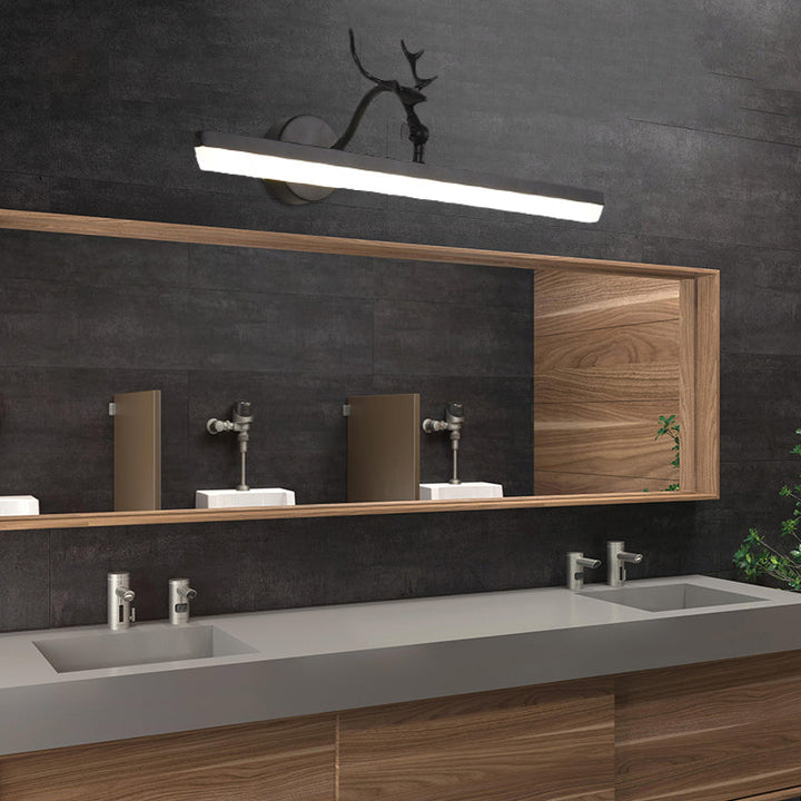 Skørter | LED Wall Lamp with Linear Metal Shade Classic Bathroom Vanity Lighting Fixture in Black, 16.5"/28"/38" Wide