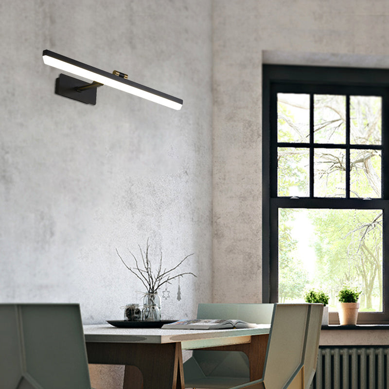 Skørter | Metal Black Wall Lamp Extended LED Traditional Wall Mounted Vanity Light, 17"/38"/22.5" Wide