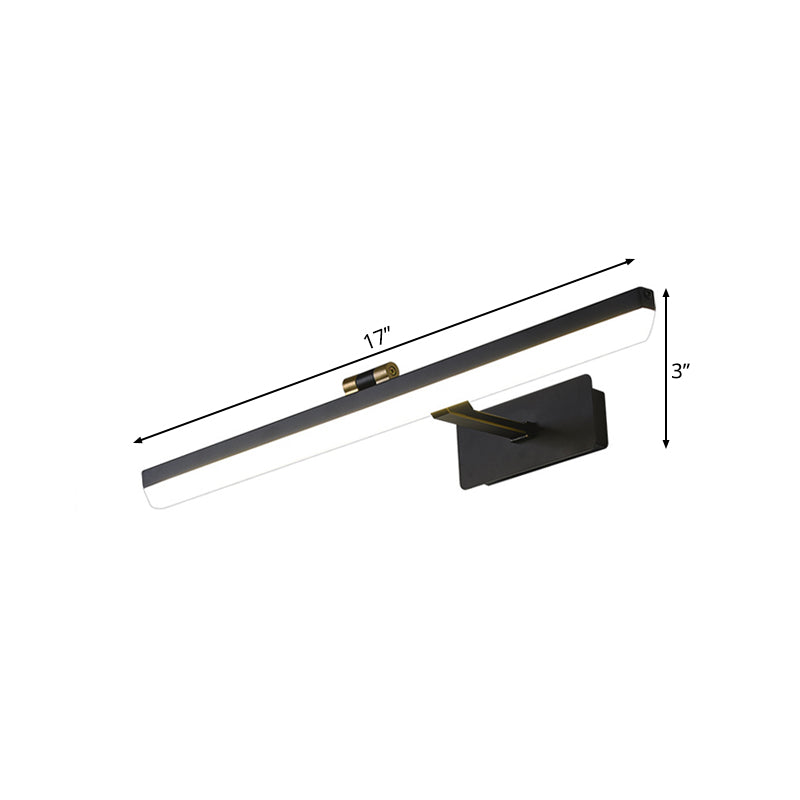 Skørter | Metal Black Wall Lamp Extended LED Traditional Wall Mounted Vanity Light, 17"/38"/22.5" Wide