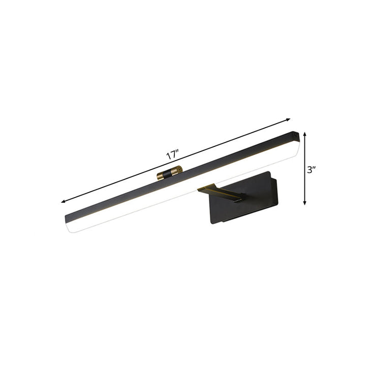 Skørter | Metal Black Wall Lamp Extended LED Traditional Wall Mounted Vanity Light, 17"/38"/22.5" Wide