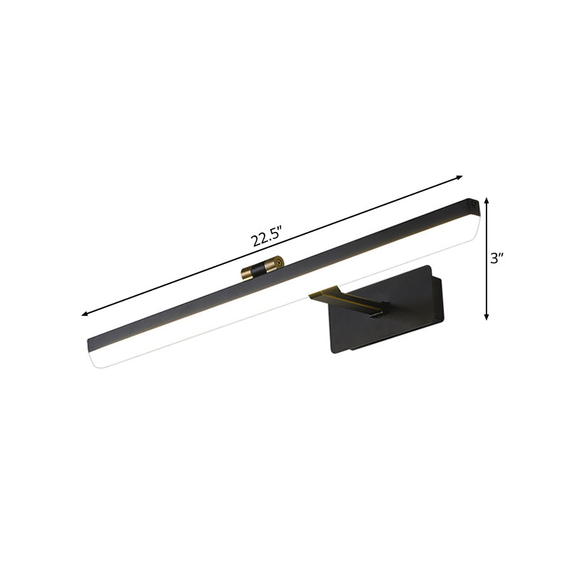 Skørter | Metal Black Wall Lamp Extended LED Traditional Wall Mounted Vanity Light, 17"/38"/22.5" Wide