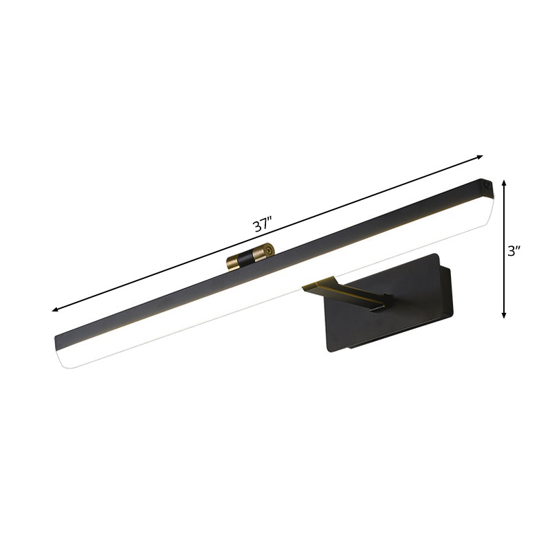 Skørter | Metal Black Wall Lamp Extended LED Traditional Wall Mounted Vanity Light, 17"/38"/22.5" Wide