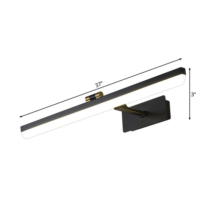 Skørter | Metal Black Wall Lamp Extended LED Traditional Wall Mounted Vanity Light, 17"/38"/22.5" Wide
