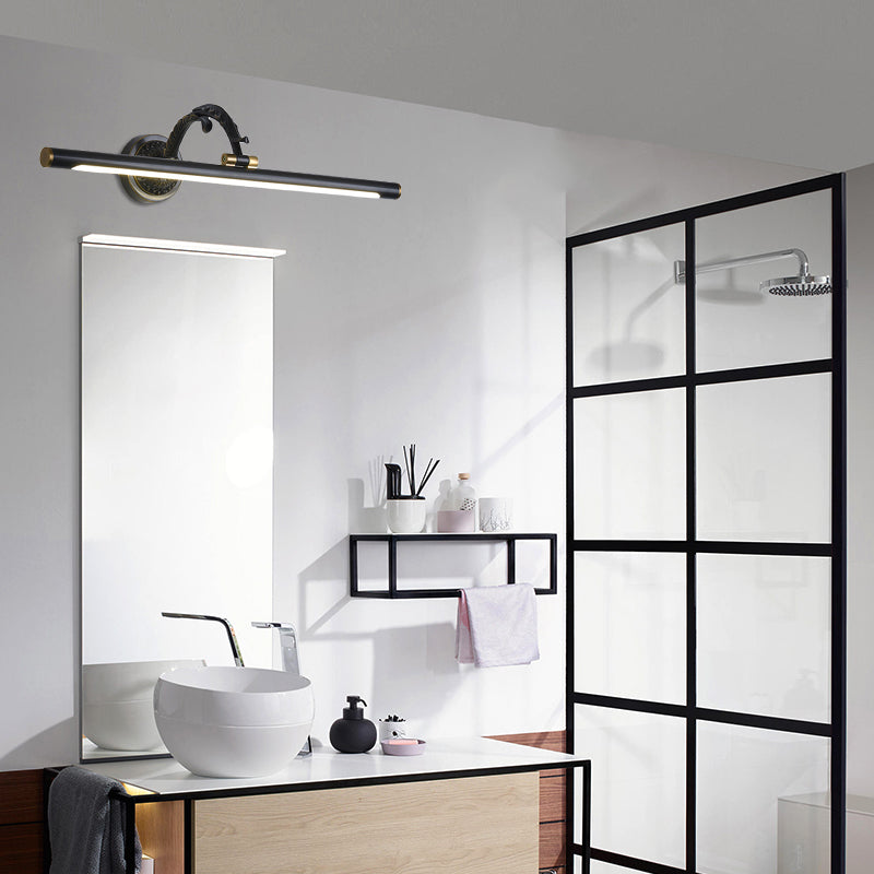 Skørter | 14"/18"/23" Wide Extended Vanity Lamp Traditional LED Metal Black/Antique Brass Wall Light Fixture for Bathroom