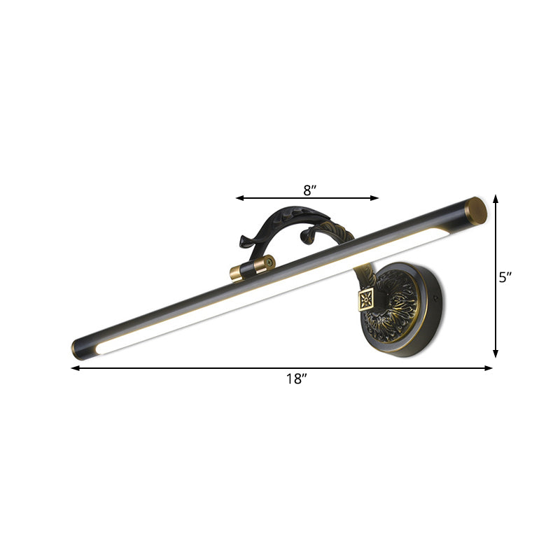 Skørter | 14"/18"/23" Wide Extended Vanity Lamp Traditional LED Metal Black/Antique Brass Wall Light Fixture for Bathroom