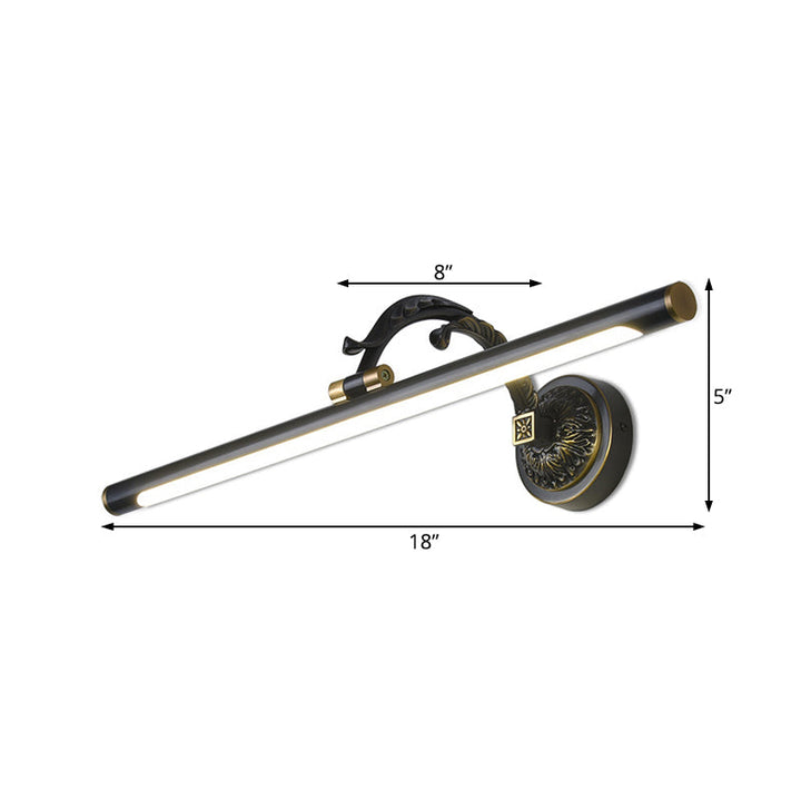Skørter | 14"/18"/23" Wide Extended Vanity Lamp Traditional LED Metal Black/Antique Brass Wall Light Fixture for Bathroom