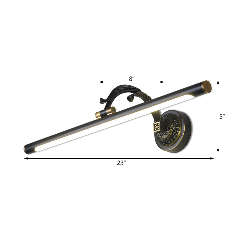 Skørter | 14"/18"/23" Wide Extended Vanity Lamp Traditional LED Metal Black/Antique Brass Wall Light Fixture for Bathroom