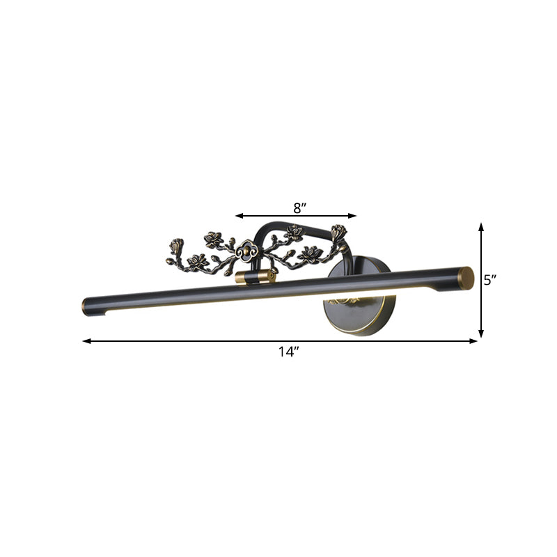Skørter | Extended Vanity Lighting Traditional 14"/18"/23" W LED Metal Wall Lamp for Bathroom in Black/Antique Brass