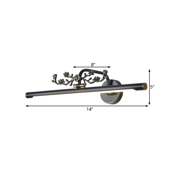Skørter | Extended Vanity Lighting Traditional 14"/18"/23" W LED Metal Wall Lamp for Bathroom in Black/Antique Brass