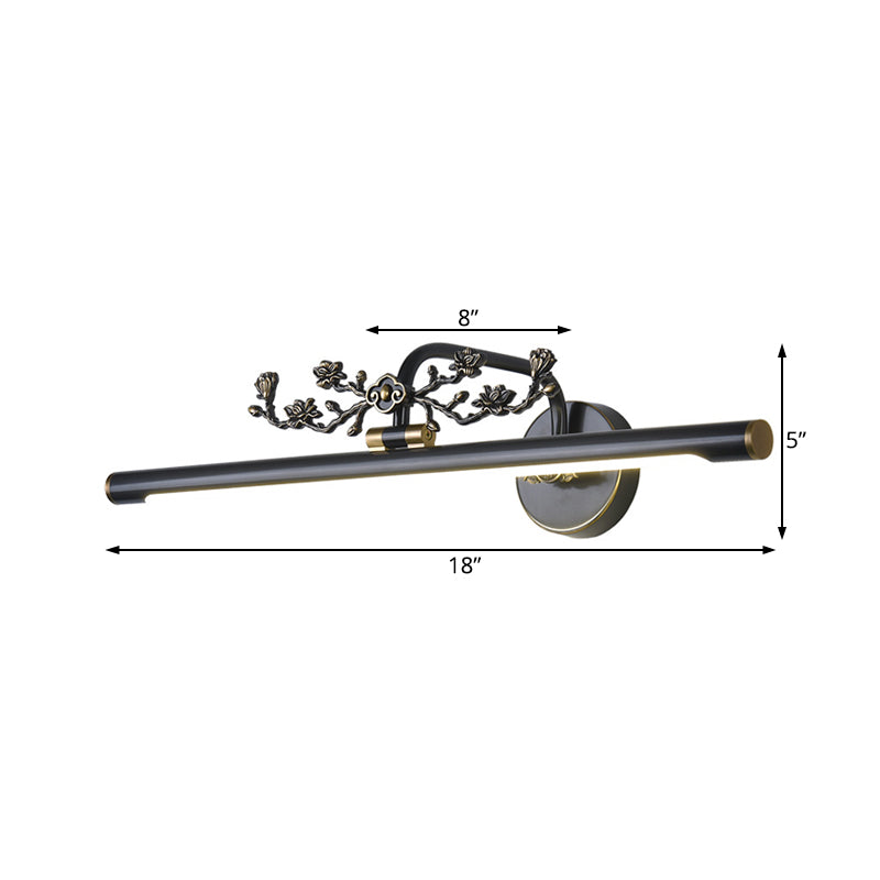 Skørter | Extended Vanity Lighting Traditional 14"/18"/23" W LED Metal Wall Lamp for Bathroom in Black/Antique Brass