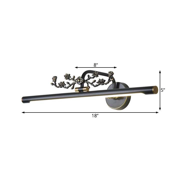 Skørter | Extended Vanity Lighting Traditional 14"/18"/23" W LED Metal Wall Lamp for Bathroom in Black/Antique Brass