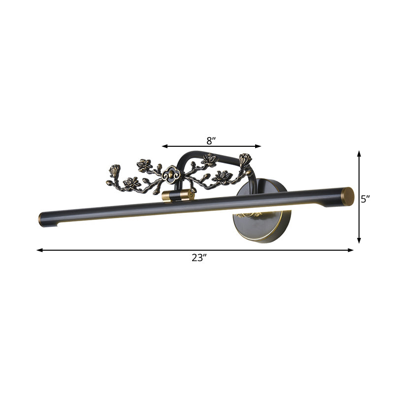 Skørter | Extended Vanity Lighting Traditional 14"/18"/23" W LED Metal Wall Lamp for Bathroom in Black/Antique Brass