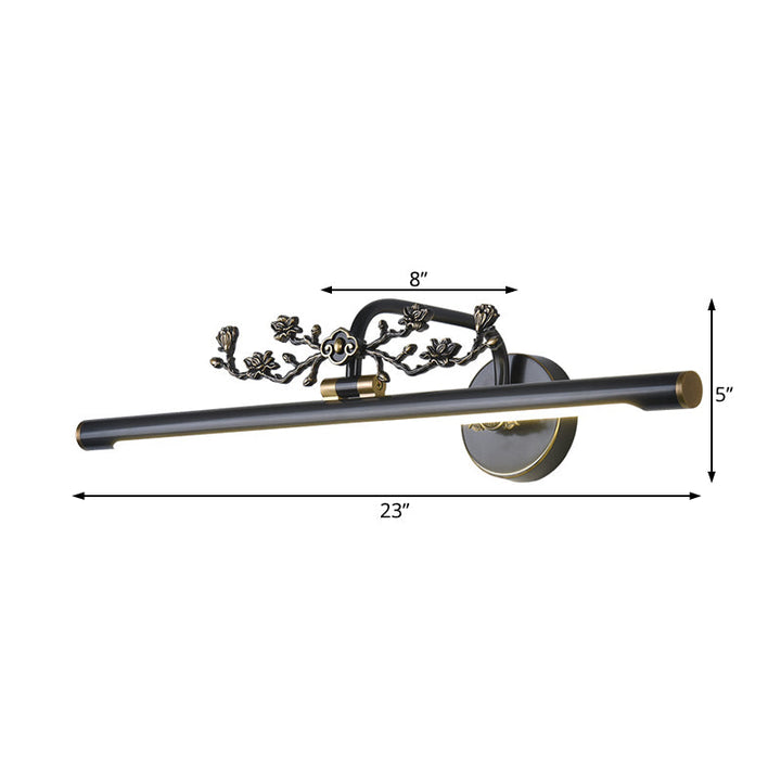 Skørter | Extended Vanity Lighting Traditional 14"/18"/23" W LED Metal Wall Lamp for Bathroom in Black/Antique Brass