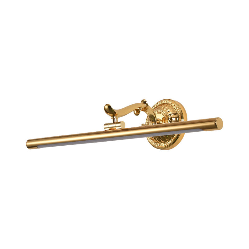 Skørter | LED wall lamp with elongated metal shade classic bathroom vanity lighting in bronze/gold, 16"/21.5"/25.5" width