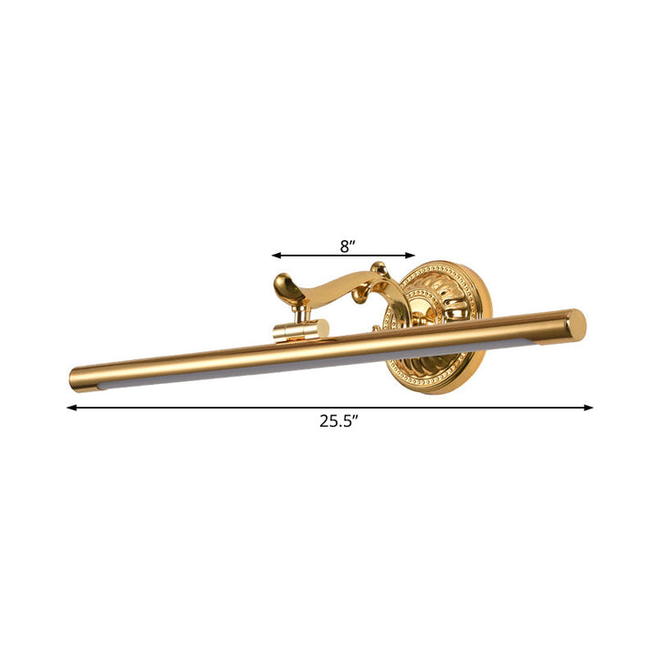 Skørter | LED wall lamp with elongated metal shade classic bathroom vanity lighting in bronze/gold, 16"/21.5"/25.5" width