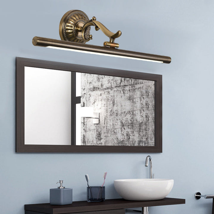Skørter | LED wall lamp with elongated metal shade classic bathroom vanity lighting in bronze/gold, 16"/21.5"/25.5" width