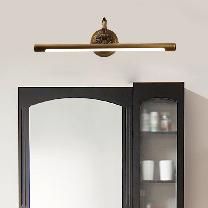 Skørter | 18"/23"/29.5" Width linear wall lamp traditional LED metal wall-mounted mirror lighting in antique brass
