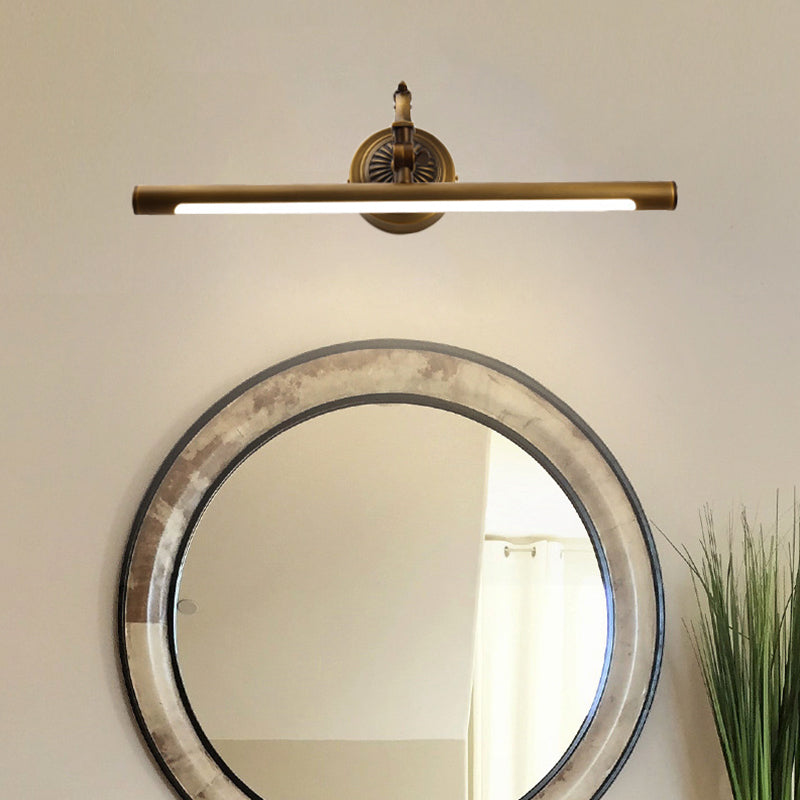 Skørter | 18"/23"/29.5" Width linear wall lamp traditional LED metal wall-mounted mirror lighting in antique brass