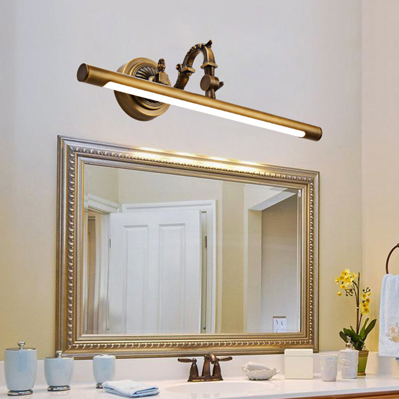 Skørter | 18"/23"/29.5" Width linear wall lamp traditional LED metal wall-mounted mirror lighting in antique brass