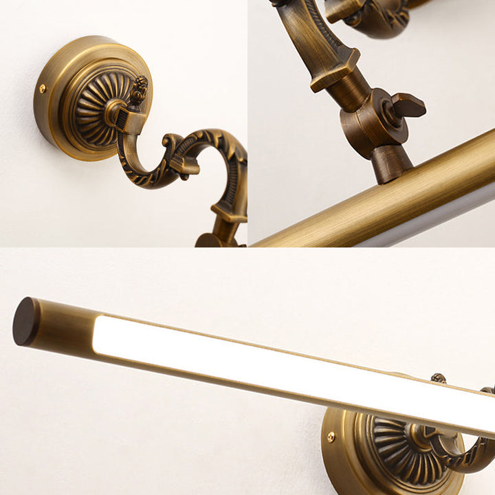 Skørter | 18"/23"/29.5" Width linear wall lamp traditional LED metal wall-mounted mirror lighting in antique brass