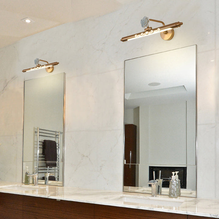 Skørter | LED Metal Vanity Lamp Classic Gold Linear Bathroom Wall Lamp Light Decoration, 16"/20"/25" Wide