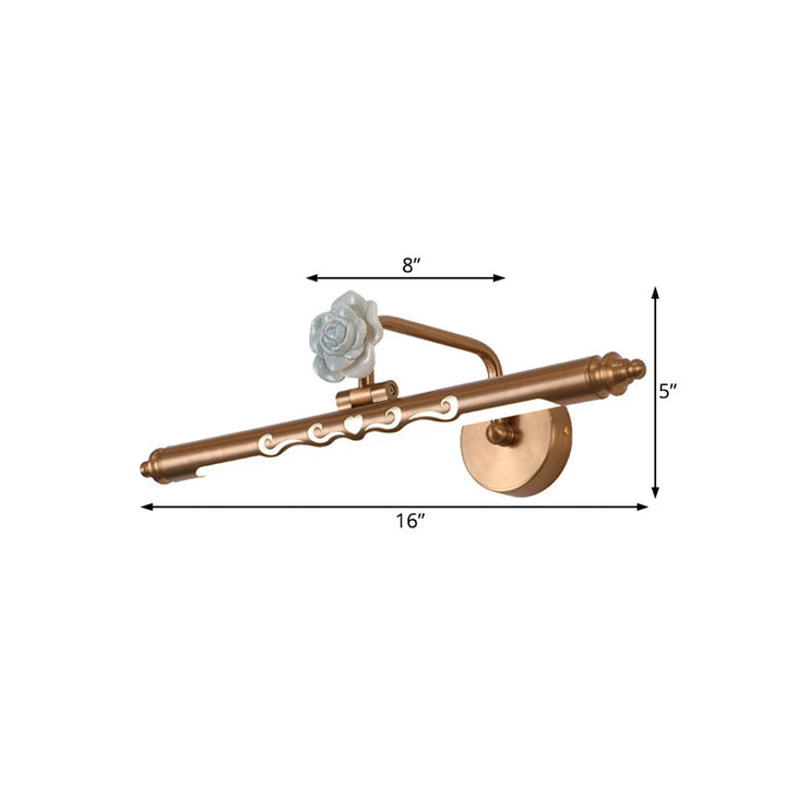 Skørter | LED Metal Vanity Lamp Classic Gold Linear Bathroom Wall Lamp Light Decoration, 16"/20"/25" Wide