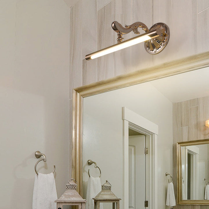 Skørter | Linear Bedroom Wall Light Traditional Metal LED Gold Make-Up Lighting, 16"/22"/28" Wide