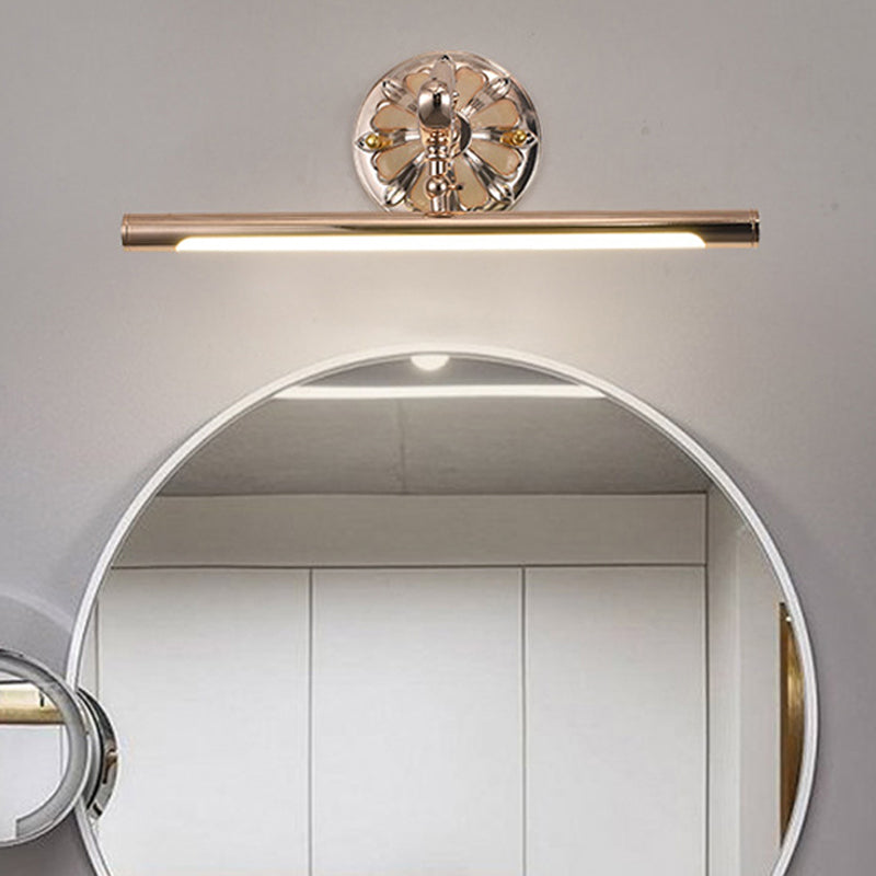 Skørter | Linear Bedroom Wall Light Traditional Metal LED Gold Make-Up Lighting, 16"/22"/28" Wide