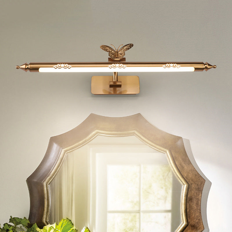 Skørter | Gold LED Wall Light Classic Metal Extended Vanity Lighting Fixture for Bathroom, 20.5"/24.5"/28" Width
