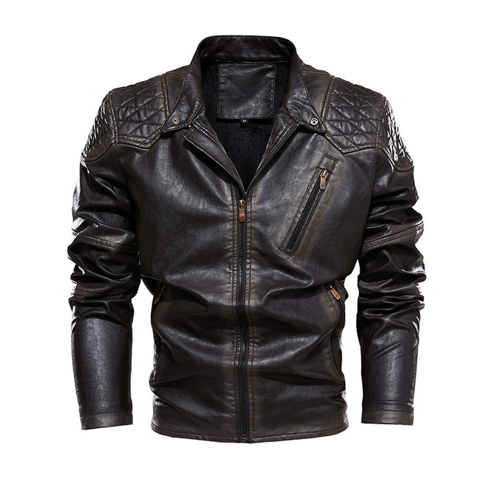 Men's biker jacket made of synthetic leather Lisslune