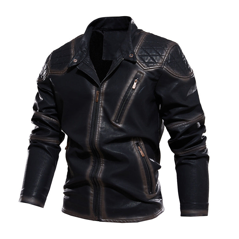 Men's biker jacket made of synthetic leather Lisslune