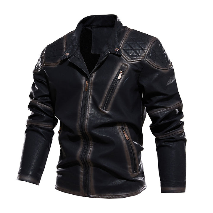Men's biker jacket made of synthetic leather Lisslune