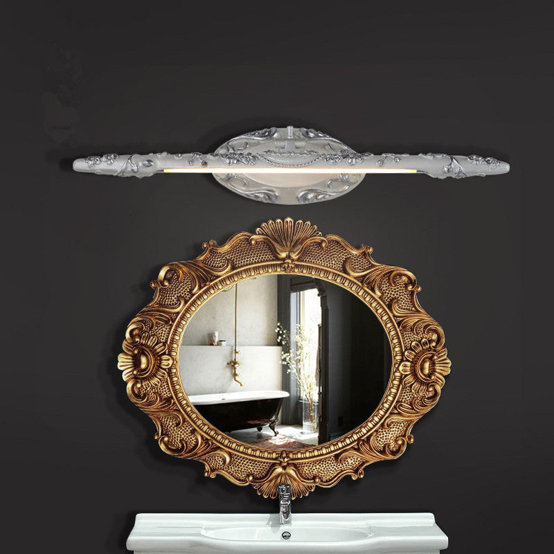 Skørter | 19.5"/23.5"/26" Width Silver Extended Vanity Light Classic Metal LED Bathroom Wall Lamp, White/Warm Light