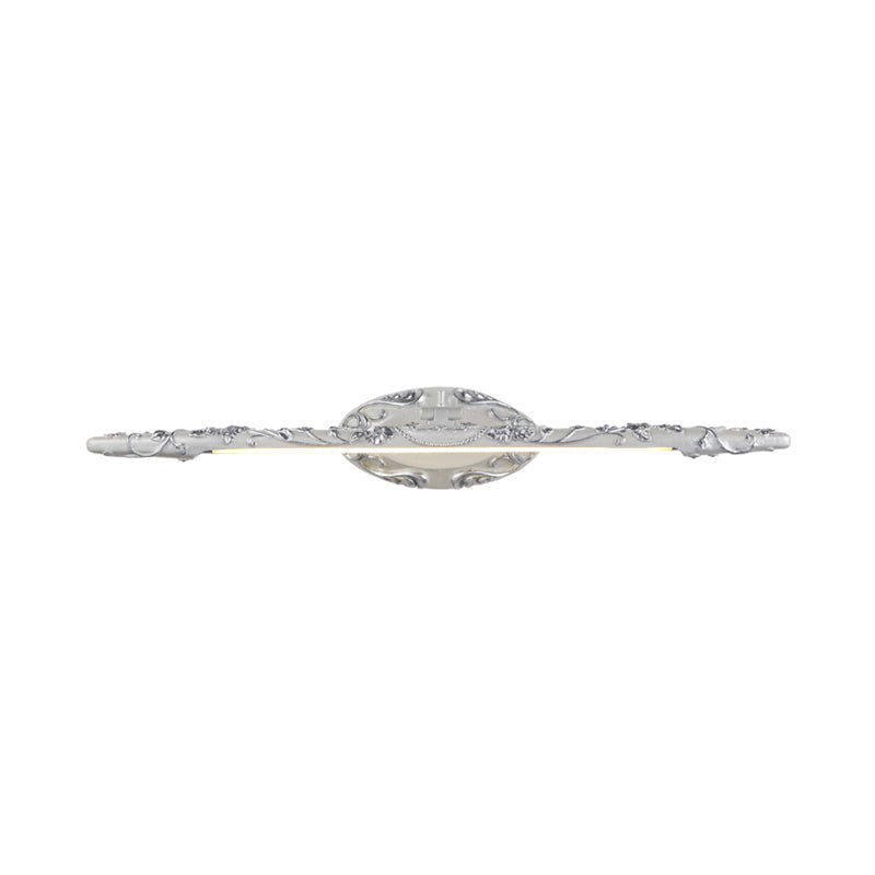 Skørter | 19.5"/23.5"/26" Width Silver Extended Vanity Light Classic Metal LED Bathroom Wall Lamp, White/Warm Light