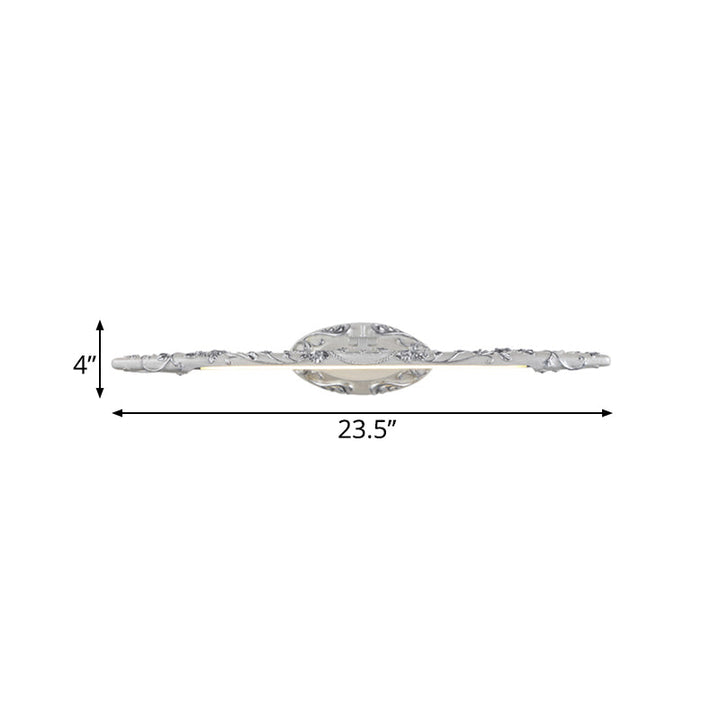 Skørter | 19.5"/23.5"/26" Width Silver Extended Vanity Light Classic Metal LED Bathroom Wall Lamp, White/Warm Light