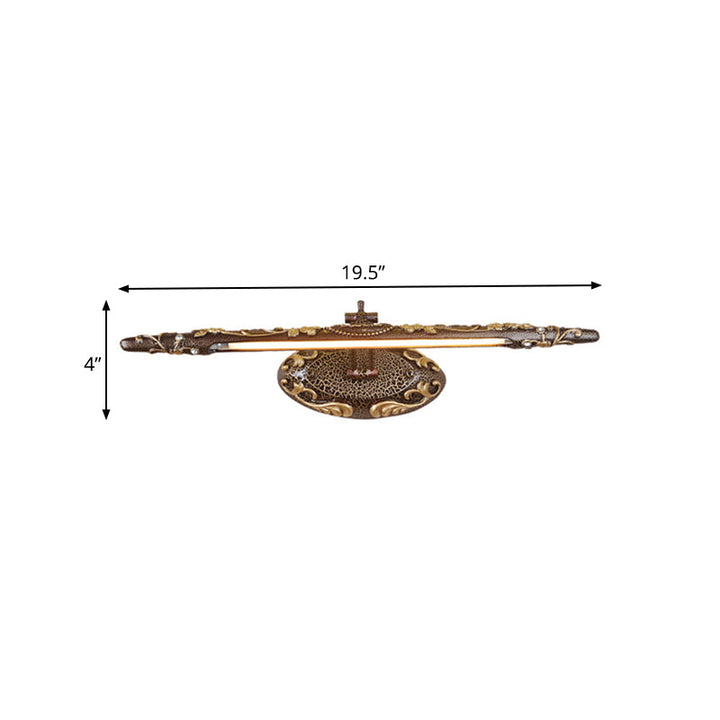 Skørter | Brown Extended Vanity Light Fixture Classic Metal LED Bathroom Wall Light Lamp in White/Warm Light, 19.5"/23.5"/26" wide