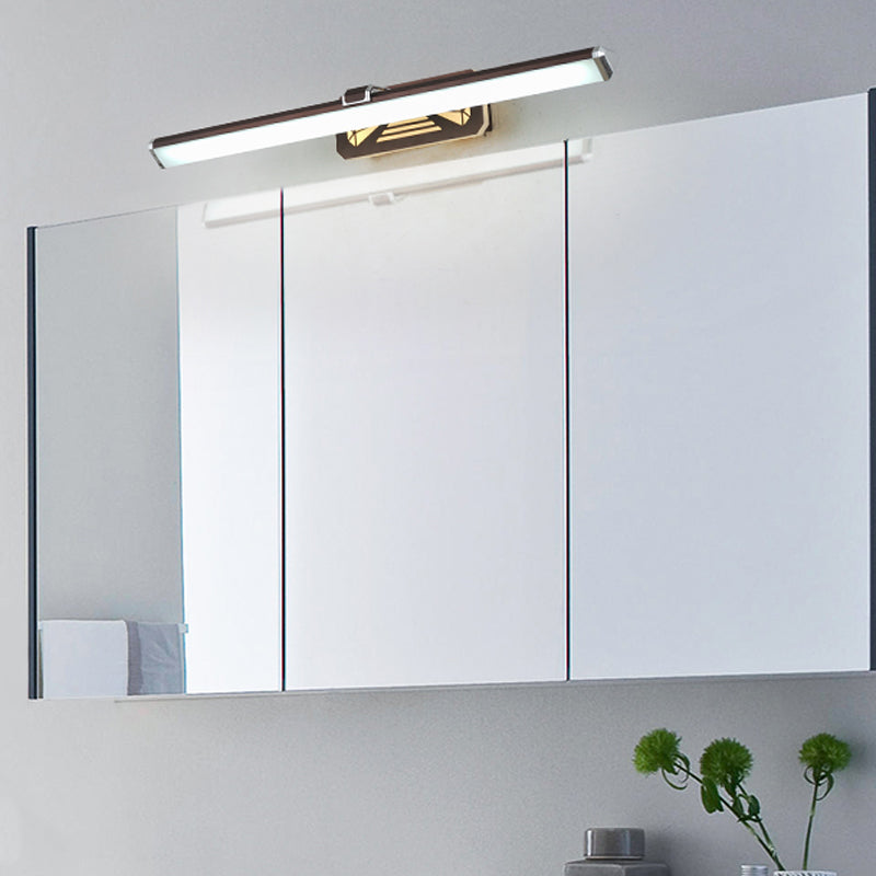 Skørter | Brown extendable vanity light classic metal LED 16.5"/23" wide bathroom wall lamp in white/warm light